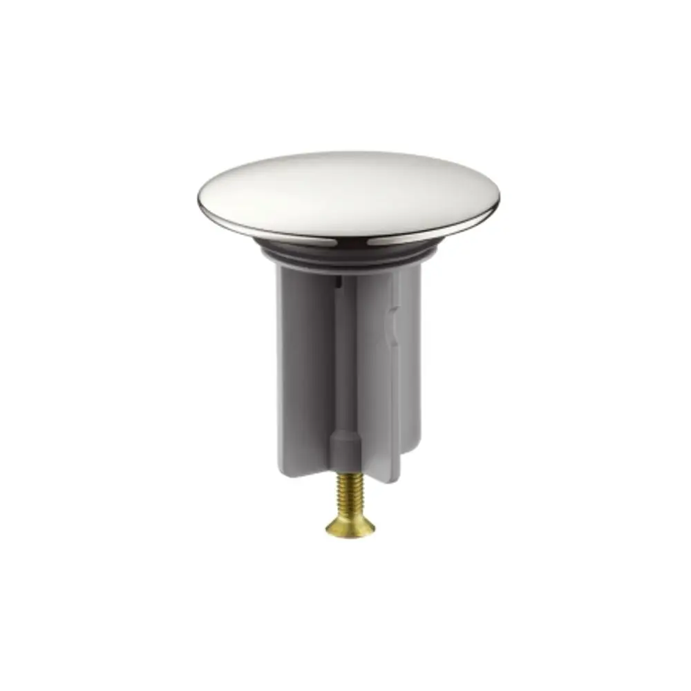 Hansgrohe Stopfen für ein WT-Ventil in Chrom-Optik. Der Stopfen hat eine runde, flache Oberfläche und eine befestigte Halterung.